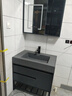 海鼎尊智能浴室柜岩石板一体盆洗脸盆柜组合洗手池实木卫浴洗漱台面镜柜 80轻奢智能-云岩石一体盆落地式 实拍图