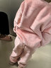 宜爽儿儿童家居服套装春秋冬季宝宝加厚法兰绒睡衣珊瑚绒 粉色彩虹马100 实拍图