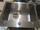 浪鲸（SSWW）厨房水槽大单槽洗菜盆304不锈钢一体盆纳米抗菌耐磨洗菜池TK17 C款-配花瓶抽拉龙头+伸缩篮 60*45cm 实拍图