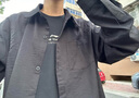 Homlean纯色衬衫夏季男时尚百搭简约宽松衬衣高级感港风外套HL02深灰XL 实拍图