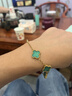 钛钢四叶草高版轻奢手链好运双面五色五花手链五叶草不掉色迷你版 四叶草手链 绿色 实拍图