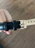 时仕（SEURE）适用dw表带男女小牛真皮针扣手表配件皮表带 DW手表带 黑色平纹金扣 14mm 实拍图