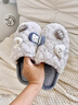 尤克达蒂（yookdd） 拖鞋秋冬季可爱毛毛保暖家居拖鞋2025年新款毛茸茸情侣棉拖鞋女 饭团拖鞋灰男42-43 【适合41-42】 实拍图