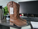 达芙妮新疆旅游穿搭靴子女夏季短靴沙漠草原民族风棕色美拉德西部牛仔靴 实拍图