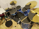 斗牛士（Bullfighter）架子鼓成人初学者儿童专业考级爵士鼓打击乐器 升级款镭射蓝5鼓4镲（双层支架） 实拍图