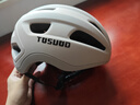 塔斯队长自行车骑行头盔一体成型空气动力安全帽男女通勤山地公路车装备 奶茶色 L码（头围：58-62cm） 实拍图