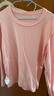 班尼路长袖t恤女装春秋新款纯棉小个子女生内搭上衣打底衫宽松休闲衣服 粉-纯色 【100%棉】 M 实拍图