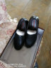 红蜻蜓妈妈鞋平跟防滑中老年皮鞋女软底坡跟单鞋母亲节礼物 黑色 35 实拍图