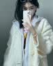 妃奥绒秋冬季慵懒风毛衣开衫外套女2024新款高级感连帽假两件针织衫上衣 米白色 加厚 均码【建议90-140斤】 实拍图