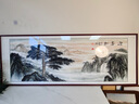 墨派新中式客厅装饰画沙发背景墙挂画办公室山水画横幅手绘国画壁画 迎客松A款 160*60cm/实木框+喷绘(适合2.0米沙发) 实木边框 实拍图