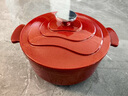 归.禾器珐琅锅多彩铸铁锅微压多功能炖锅电磁炉通用搪瓷锅平底家用汤锅 珊瑚红（上新）22cm3.3L 实拍图