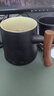 宅轻松 简约陶瓷茶水分离木柄泡茶杯家用办公带过滤公道复古山海花茶杯 实拍图