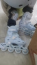 匹克轮滑鞋儿童溜冰鞋男女旱冰鞋护具套装【中小学轮滑课适用】蓝S码 实拍图