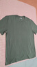 重磅纯棉短袖t恤男高档纯色印花休闲基础款内搭半袖打底衫 橄榄绿 2XL  155-170斤 实拍图