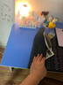 喜家创意（XIJIACHUANGYI）全实木书桌书架一体电脑台式桌学习写字桌带书柜双人学生书桌 蓝色桌面 120桌长 实拍图