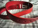 头层派（TOUCENGP）皮带男真皮针扣头层纯牛皮休闲腰带牛仔裤带百搭中青年礼物送男友 本命年红色（带宽3.8cm） 115cm 推荐体重150-165斤 实拍图