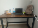 馨美凯电脑桌台式家用简易书桌办公桌简约现代工作台租房卧室学习写字桌 【单桌1.6cm厚桌面】黑架+深胡桃 长120cm*宽50cm*高74cm 实拍图