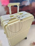 袋鼠多功能行李箱前置开口大容量旅行箱万向轮拉杆箱学生结实耐用皮箱 柠檬黄【前开口+多功能】 26英寸 【长途3~5天出行】 实拍图