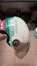 野马（YEMA）3C认证359S电动摩托车头盔男女夏季防晒半盔四季通用安全帽新国标 白色花+咖短 实拍图