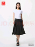 优衣库女装宽褶中裙/半身裙裙子25秋冬新款479916 09 黑色 XS /150/60A 实拍图