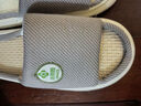 洁丽雅亚麻拖鞋男款夏季室内家居家用防滑办公室透气棉麻布男士凉拖居家 浅灰 42-43 (适合41-42码) 实拍图