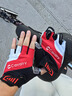 CAVALRY自行车硅胶半指手套夏季户外运动健身手套 男女GEL短指山地车公路车减震排汗手套骑行装备 红白M 实拍图