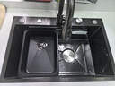 摩恩阳光系列厨房水槽大单槽洗菜盆一体盆洗碗槽304不锈钢台上台中台下盆 升级款小米粒5MM-抽拉龙头全配置 680X450MM 实拍图