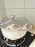 红厨钛陶瓷汤锅24cm家用炖煮锅炖锅煲汤不粘锅电磁炉 乳白色 24cm 实拍图
