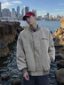 gxgjeans男装 PU皮时尚休闲宽松棒球领飞行员夹克外套25秋新品 灰色 L (175) 实拍图