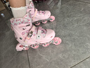 斯威（SWAY）轮滑鞋儿童专业溜冰鞋男女童初学者可调节直排轮成人滑冰旱冰鞋 粉蝶【全包壳+双芭扣】头盔护具 L (适合12岁-成人)日常鞋码37-41 实拍图