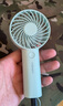 品胜手持小风扇usb充电便携小型迷你风扇办公室户外露营桌面电风扇1200mAh长续航 绿 实拍图