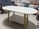 修乐茶几客厅家用简约现代小户型茶台简易卧室出租屋创意多功能小桌子 【双层-圆弧款】暖白色80cm 实拍图