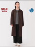 无印良品（MUJI）女式不易沾水防紫外线立领大衣防晒衣服女款25年早秋风衣外套女装 深棕色 XL (165/92A) 实拍图