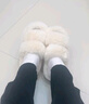 踩屎感毛毛拖鞋女外穿2026年秋冬新款百搭厚底毛绒办公居家棉拖鞋 米色 36 实拍图