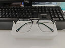 镜沁 男女防蓝光变色眼镜商务近视可配度数大框瘦脸显脸小平光眼镜 黑银框【变灰色】 配1.56防蓝光变色0-400度 实拍图