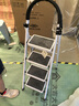 艾瑞科梯子家用折叠梯人字梯楼梯踏步板加厚安全便携多功能登爬楼梯 碳钢纯净白四步梯 实拍图