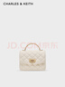 CHARLES&KEITH菱格链条手提斜挎包小方包包女包生日礼物CK2-50701608 Cream奶白色 S 实拍图