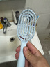 名创优品（MINISO）梳子升级款立式长柄骨梳美发梳造型梳生日礼物女 带清洁刷 蓝色 实拍图