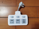 【京东物流】纯铜插头转换器小米同款插座安全耐用USB带夜灯独立开关一转多孔家用插排板 灰色带插头 3开关（纯铜 2500W）USB款 实拍图
