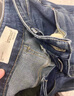 茵曼（INMAN）【加绒裤】2026春季女装新款复古磨白阔腿牛仔裤高腰宽松长裤子 牛仔蓝 29 实拍图