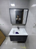 法梵仕浴室柜洗脸手盆柜组合洗漱台洗手台池卫浴台【陶瓷一体盆】 A款智能镜轻奢灰80cm 实拍图