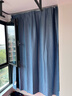 水星家纺窗帘遮光卧室全遮光布5A抗菌遮阳帘隔音简易挂钩式2.0x2.2米1片蓝 实拍图