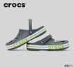 卡骆驰（CROCS）洞洞鞋贝雅卡骆班轻便耐磨一脚蹬休闲鞋|205089 石板灰/青柠绿-0GX 40 (250mm) 实拍图