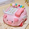 班迪萌（BANDIMENG）儿童玩具仿真座机多功能可拖拉音乐电话车宝宝早教学习机生日礼物 粉色小猪电话车【充电版】 实拍图