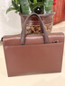 ComeKine来牛防盗公文包男士手提包高端商务包密码锁出差通勤公务员专用电脑包 C9836棕色进口牛皮 14寸 实拍图