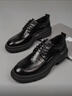 XO皮鞋男【牛皮】2025秋冬正装商务男鞋系带德比鞋西装鞋 黑色 41 实拍图