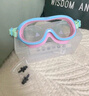 匹克连体耳塞儿童泳镜男女童大框高清防雾防水透明游泳眼镜装备粉绿 实拍图