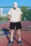 雅鹿短袖t恤男夏季冰丝速干男装潮牌衣服男士体恤上衣宽松圆领半袖 D210白色 XL 实拍图