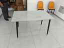 全品屋岩板餐桌家用4-6人小户型桌椅组合长方形现代简约吧台吃饭大桌子 【12MM厚】亮光雪山白 送货入户 120cm 【宽70CM】一桌四椅 实拍图