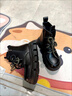 大东女士2025秋冬新款马丁靴女百搭英伦风厚底短靴女鞋短筒靴 黑色加绒 37 实拍图